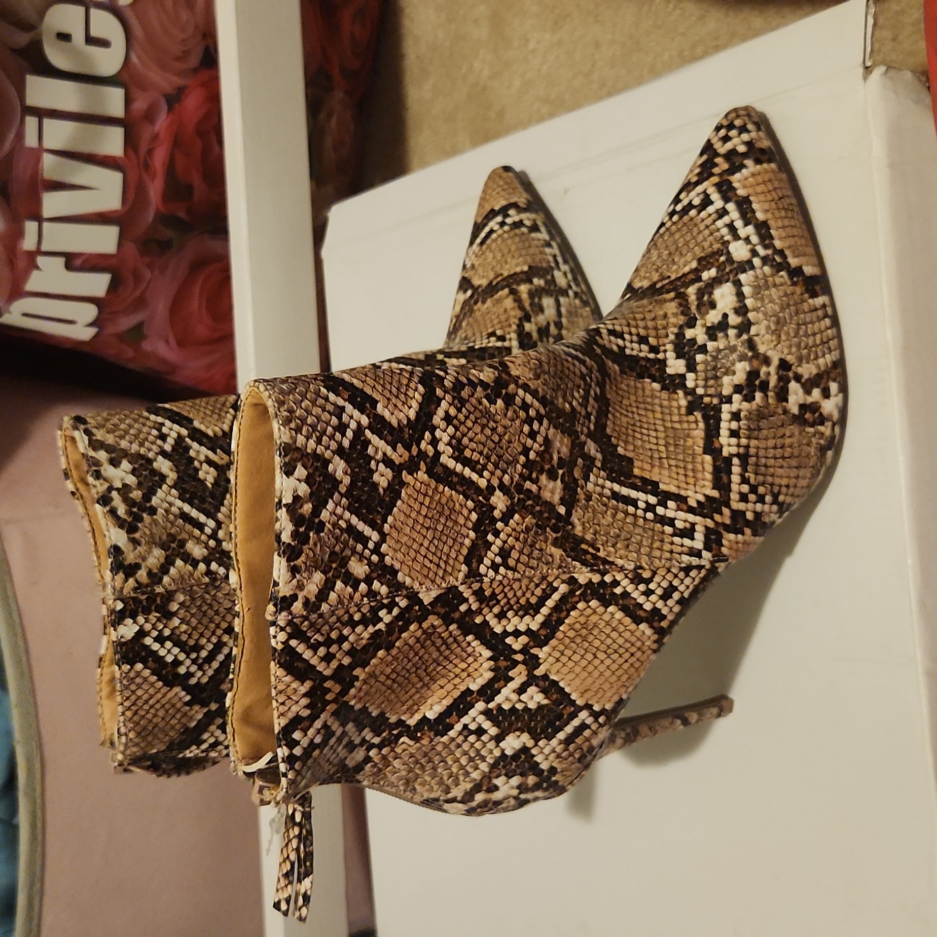 Python Printed Stiletto Booties